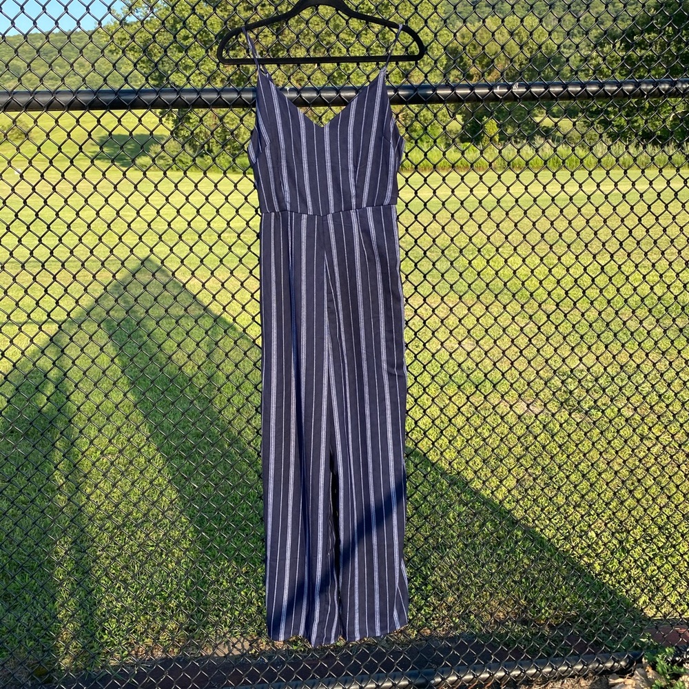 Blue and White Stripe jumpsuit